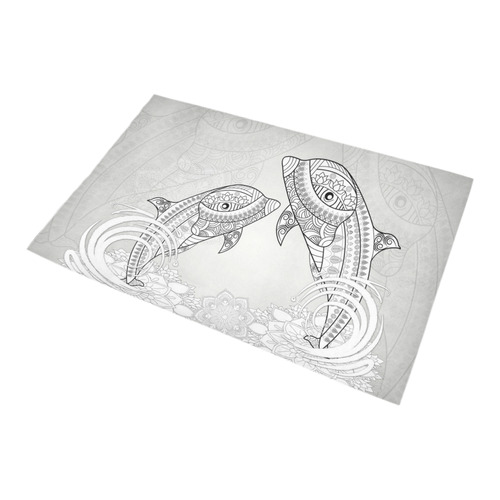 Funny dolphin, mandala design Bath Rug 20''x 32''