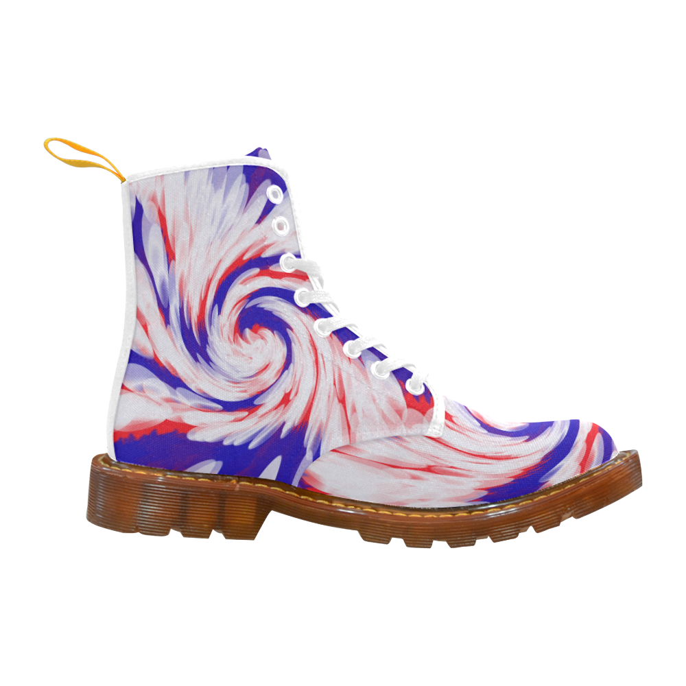 Red White Blue USA Patriotic Abstract Martin Boots For Women Model 1203H