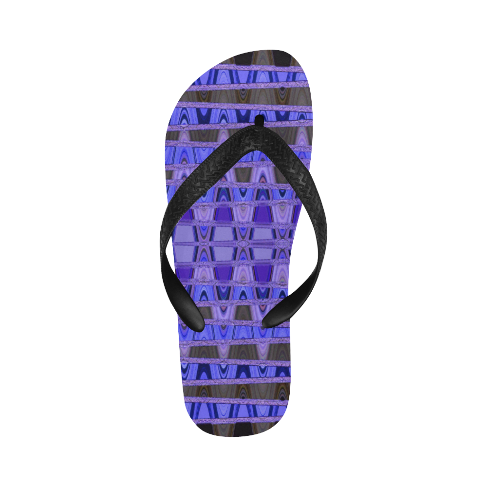 Blue Black Abstract Pattern Flip Flops for Men/Women (Model 040)