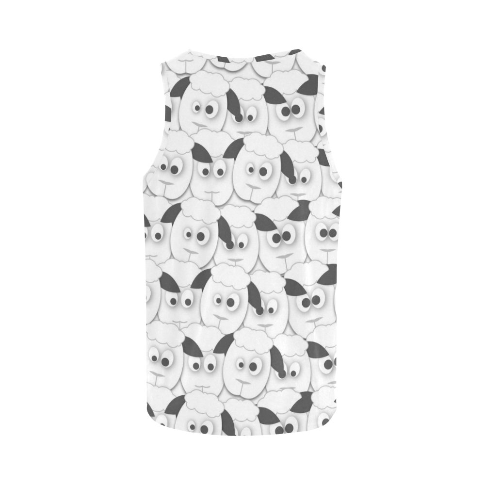 Crazy Herd of Sheep All Over Print Tank Top for Women (Model T43)