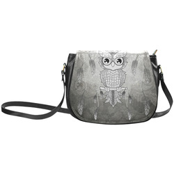 Cute owl, mandala design Classic Saddle Bag/Small (Model 1648)