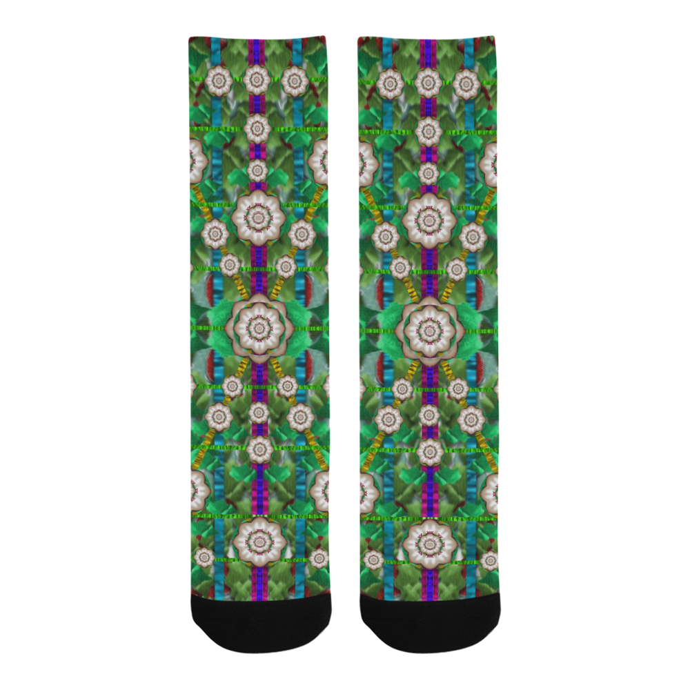 pearl flowers in the glowing forest Trouser Socks