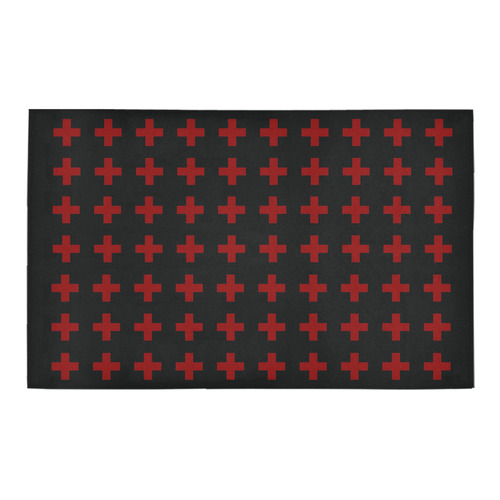 Punk Rock Style Red Crosses Pattern Design Bath Rug 20''x 32''