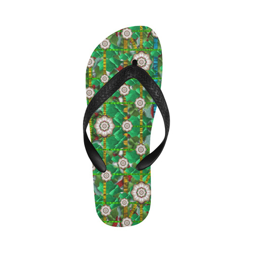 pearl flowers in the glowing forest Flip Flops for Men/Women (Model 040)