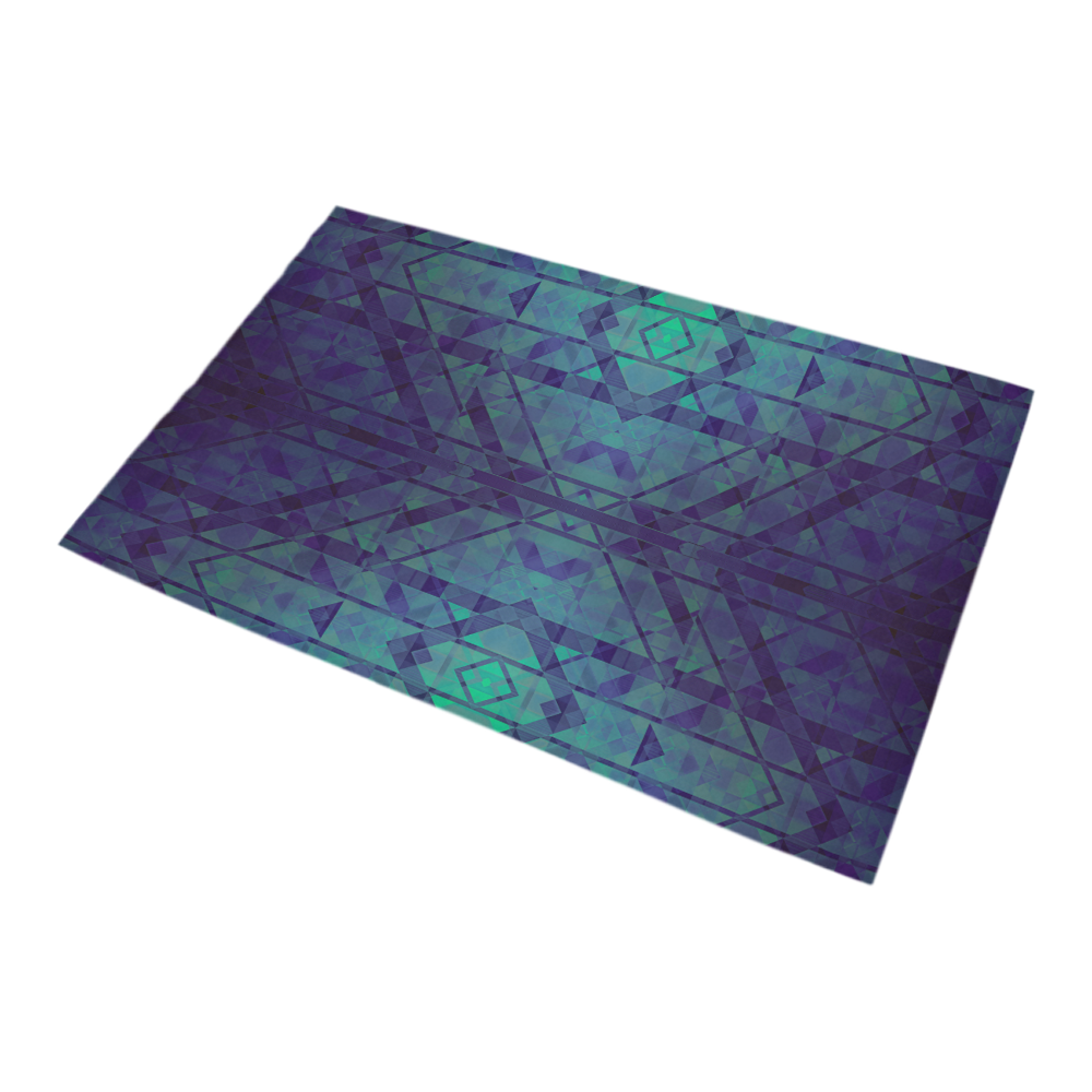 Sci-Fi Dream Blue Geometric design Bath Rug 20''x 32''