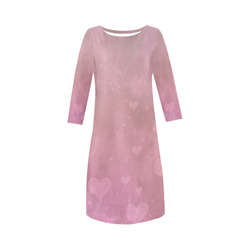 Romantic Hearts In Pink Round Collar Dress (D22)