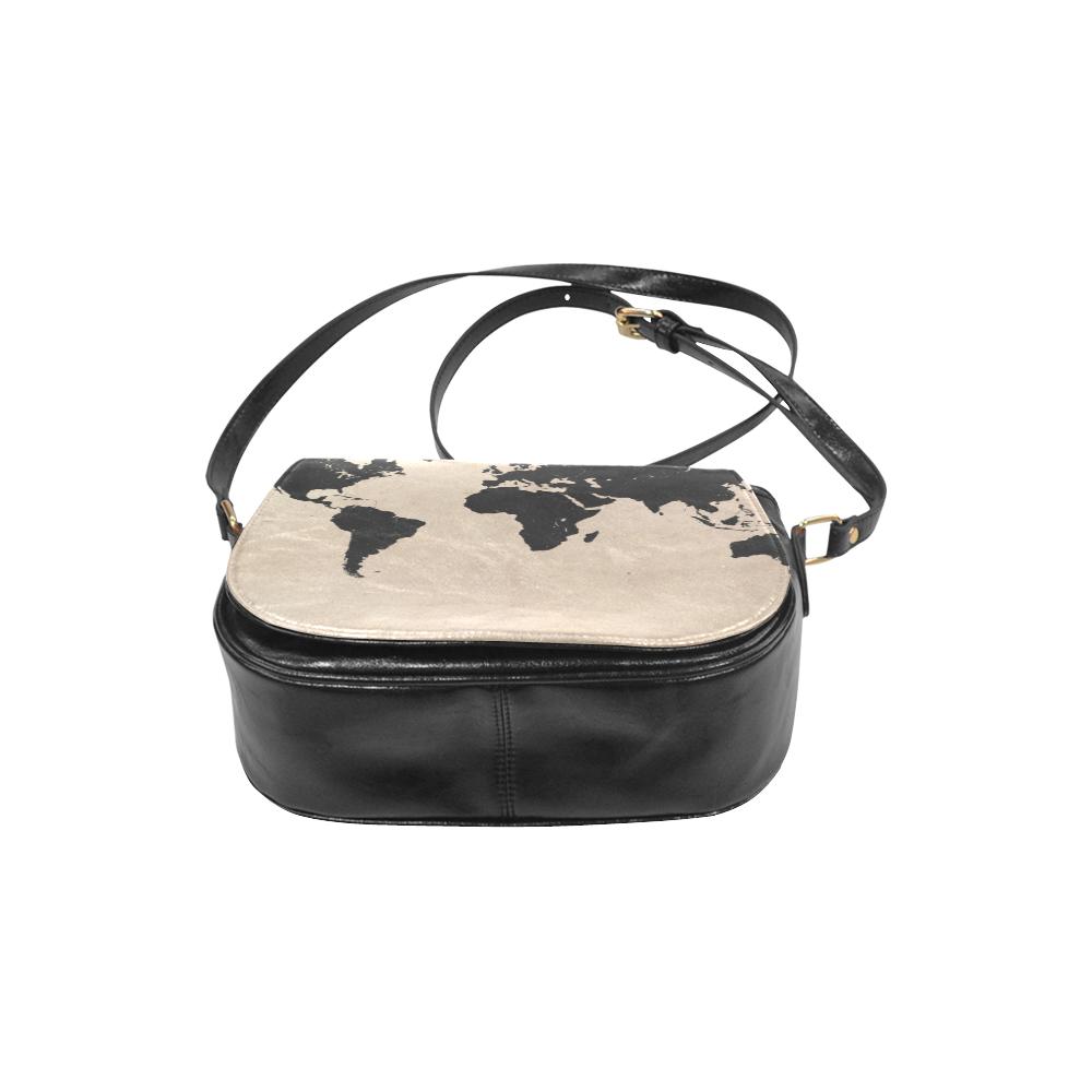 world map Classic Saddle Bag/Small (Model 1648)