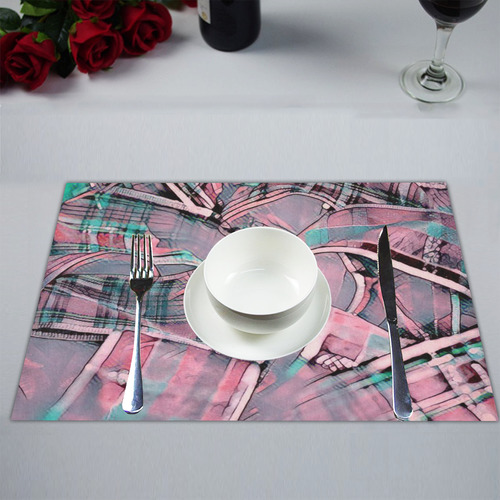 another modern moment, pink by FeelGood Placemat 14’’ x 19’’ (Set of 4)