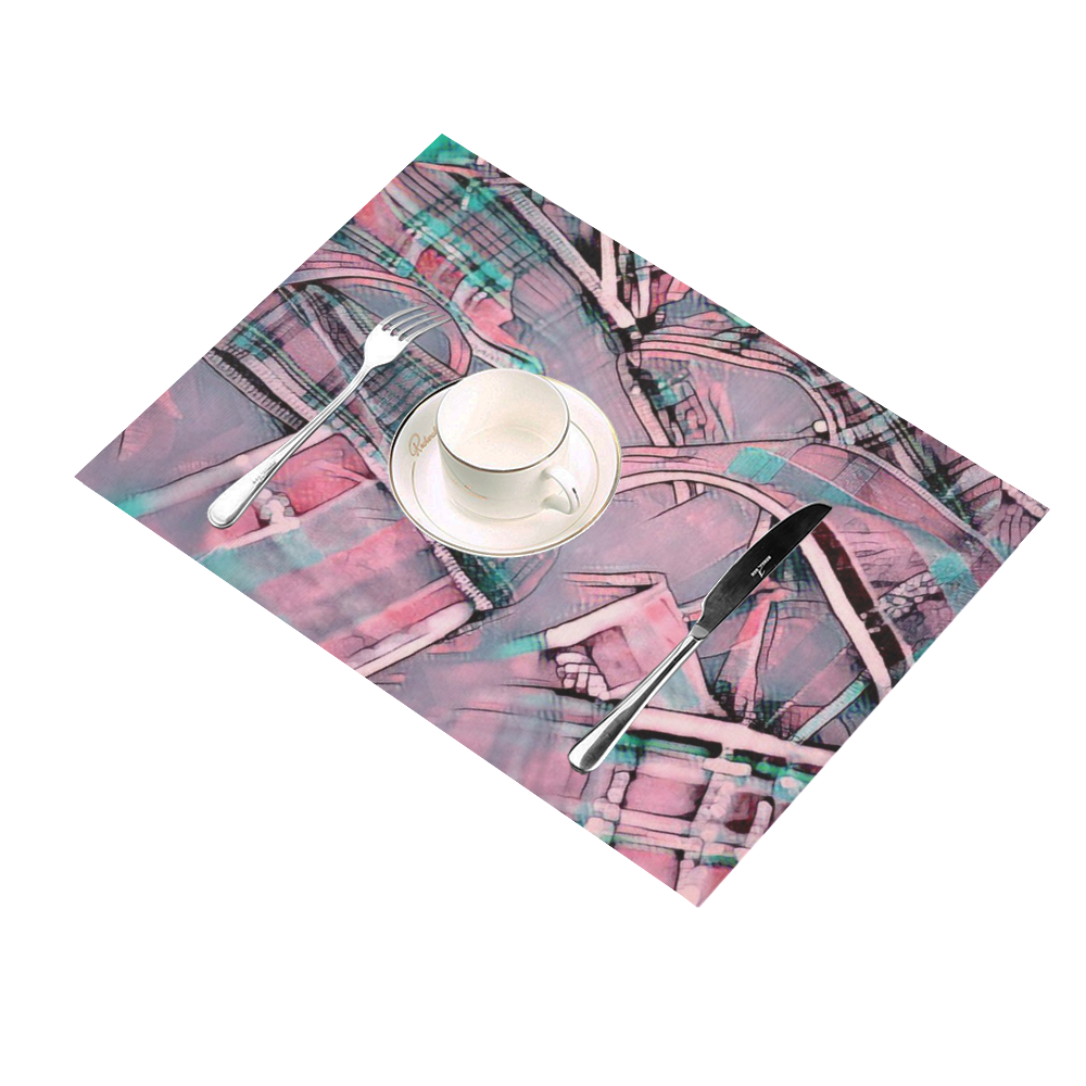 another modern moment, pink by FeelGood Placemat 14’’ x 19’’ (Set of 6)