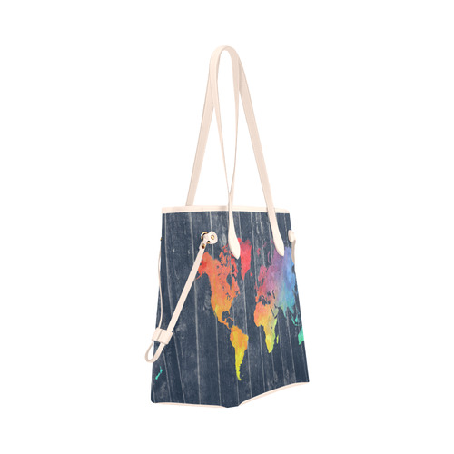 world map Clover Canvas Tote Bag (Model 1661)