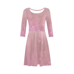 Romantic Hearts In Pink 3/4 Sleeve Sundress (D23)