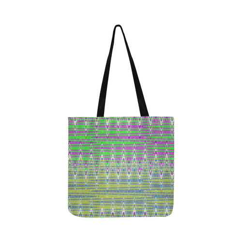 Colorful Pastel Zigzag Waves Pattern Reusable Shopping Bag Model 1660 (Two sides)