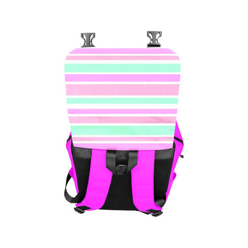 Pink Green Stripes Pattern Casual Shoulders Backpack (Model 1623)