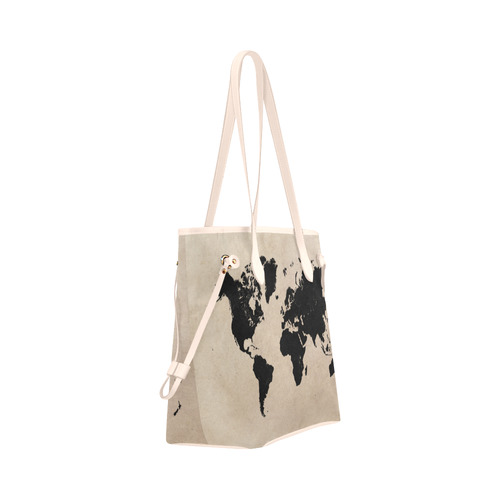 world map Clover Canvas Tote Bag (Model 1661)