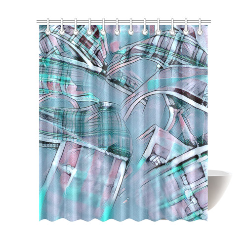 another modern moment, aqua by FeelGood Shower Curtain 72"x84"
