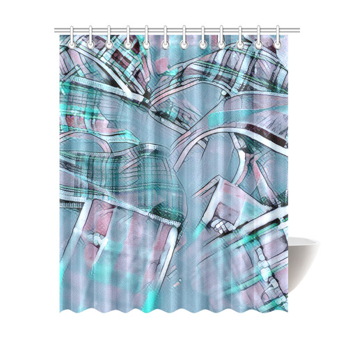 another modern moment, aqua by FeelGood Shower Curtain 69"x84"