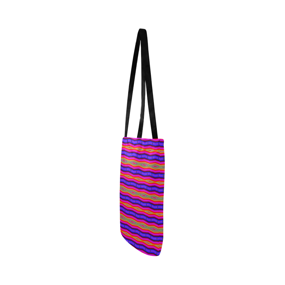 Bright Pink Purple Stripe Abstract Reusable Shopping Bag Model 1660 (Two sides)