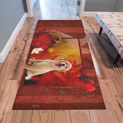 Sweet golden retriever Area Rug 7'x3'3''