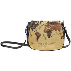 world map Classic Saddle Bag/Small (Model 1648)