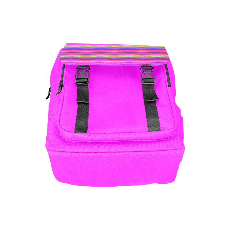 Bright Pink Purple Stripe Abstract Casual Shoulders Backpack (Model 1623)