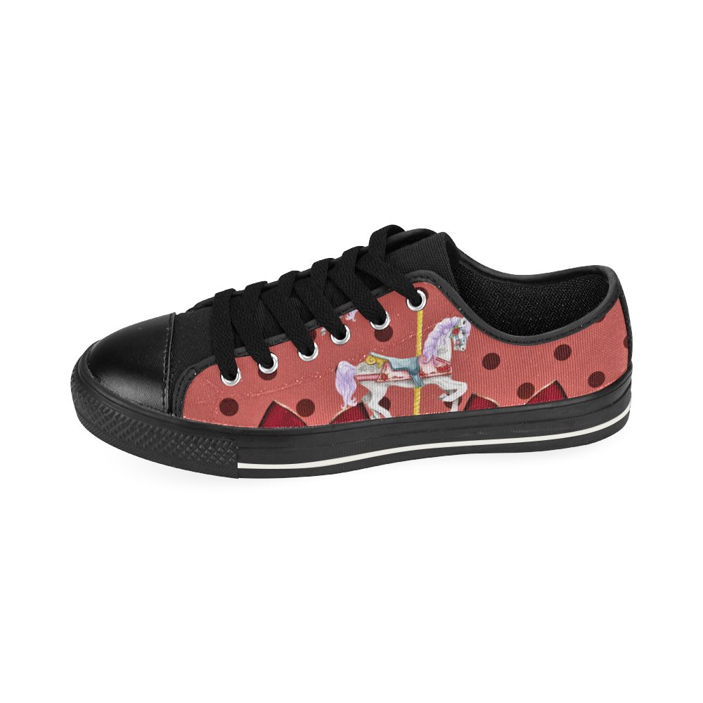 rockabilly carousel pony5 kids shoes Low Top Canvas Shoes for Kid (Model 018)