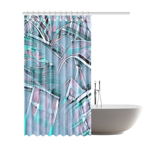 another modern moment, aqua by FeelGood Shower Curtain 72"x84"