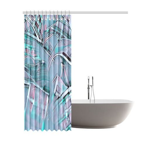 another modern moment, aqua by FeelGood Shower Curtain 69"x84"