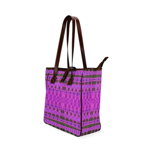 Bright Pink Black Abstract Pattern Classic Tote Bag (Model 1644)