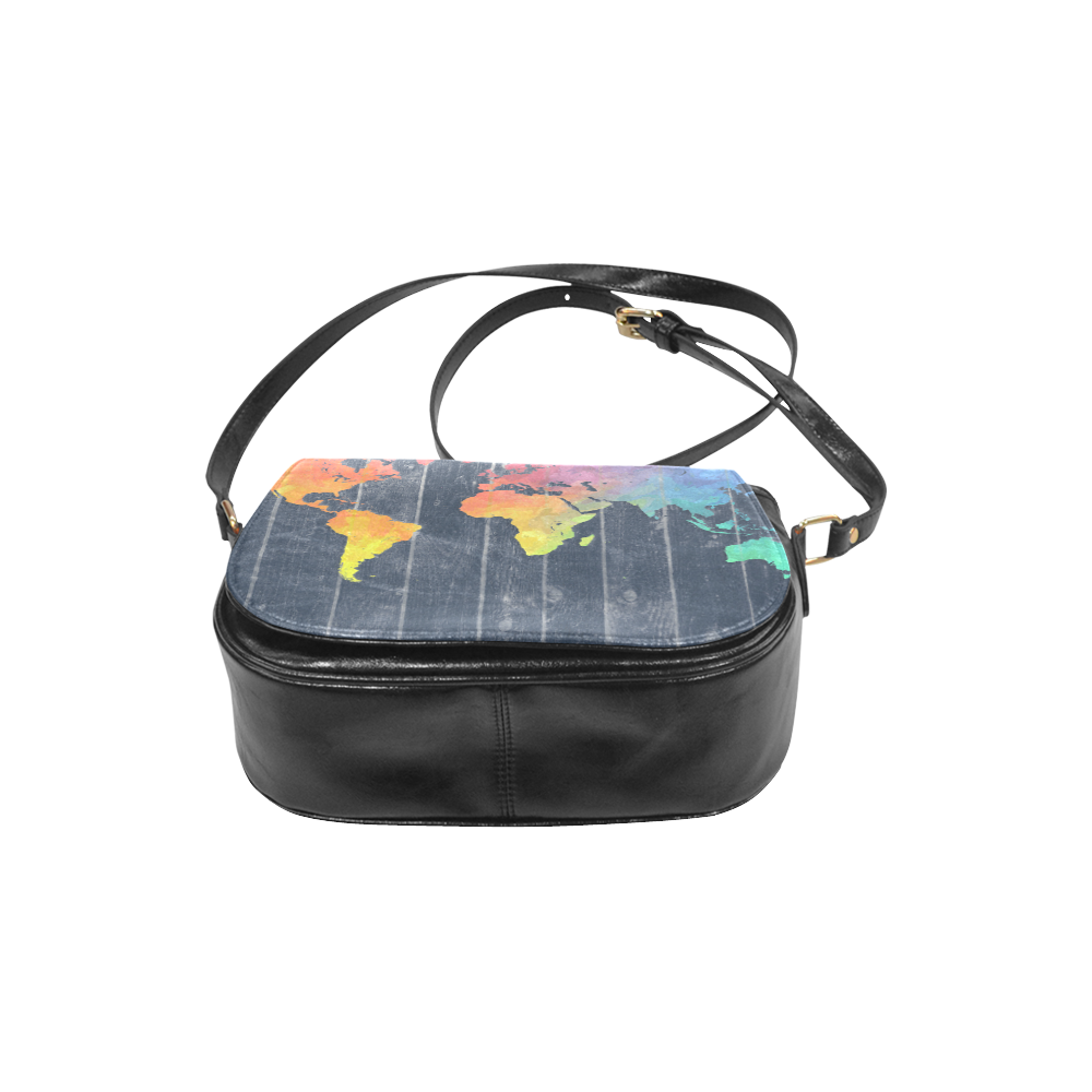 world map Classic Saddle Bag/Small (Model 1648)