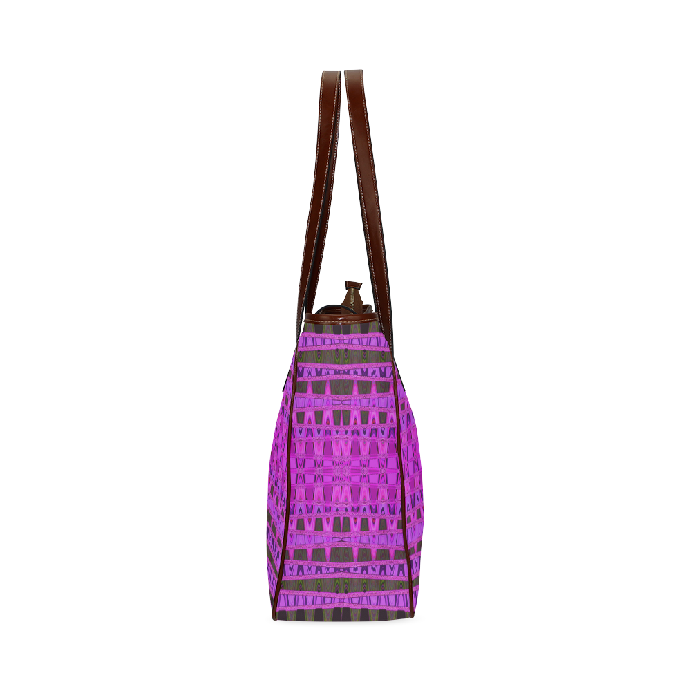 Bright Pink Black Abstract Pattern Classic Tote Bag (Model 1644)