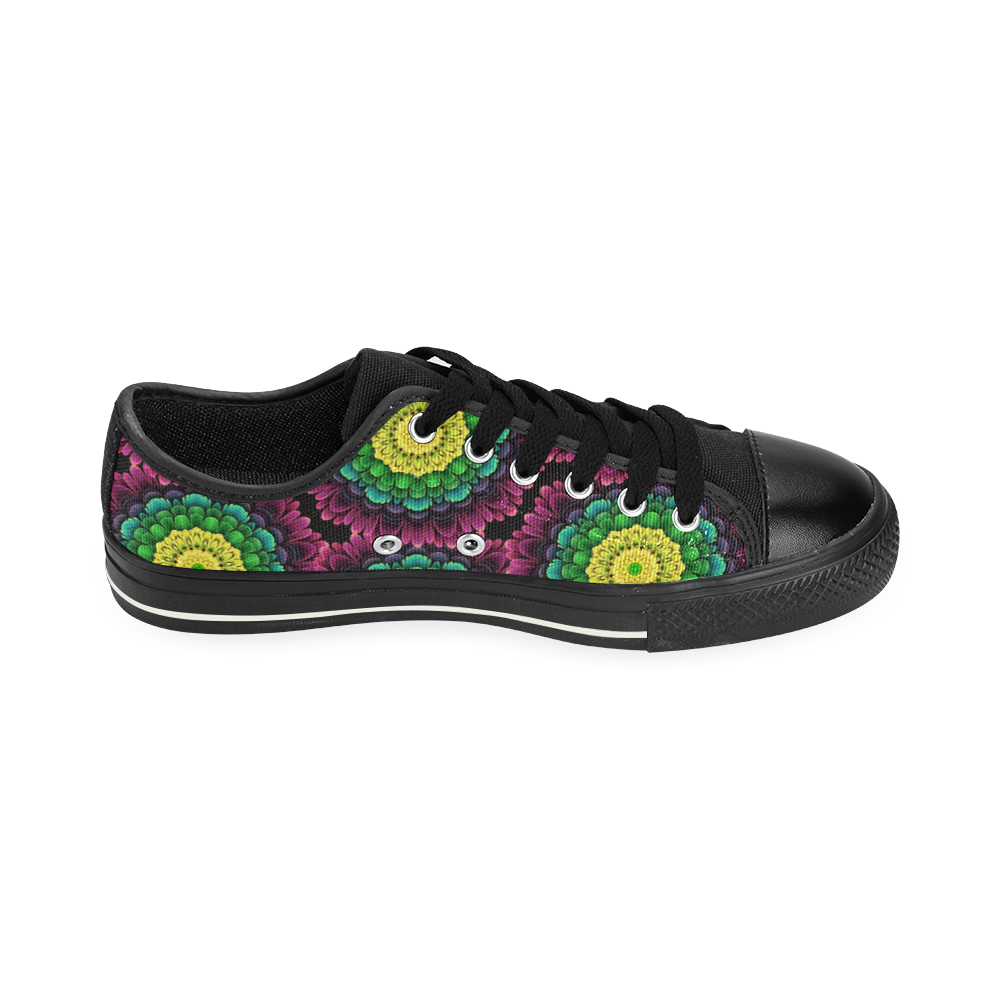 flower power kids shoes Low Top Canvas Shoes for Kid (Model 018)