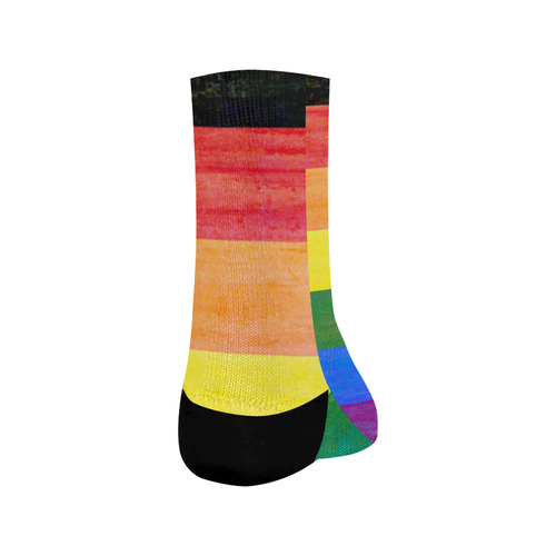 Rainbow Flag Colored Stripes Grunge Crew Socks