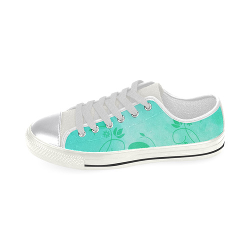 Green Flowery Life Canvas Women's Shoes/Large Size (Model 018)