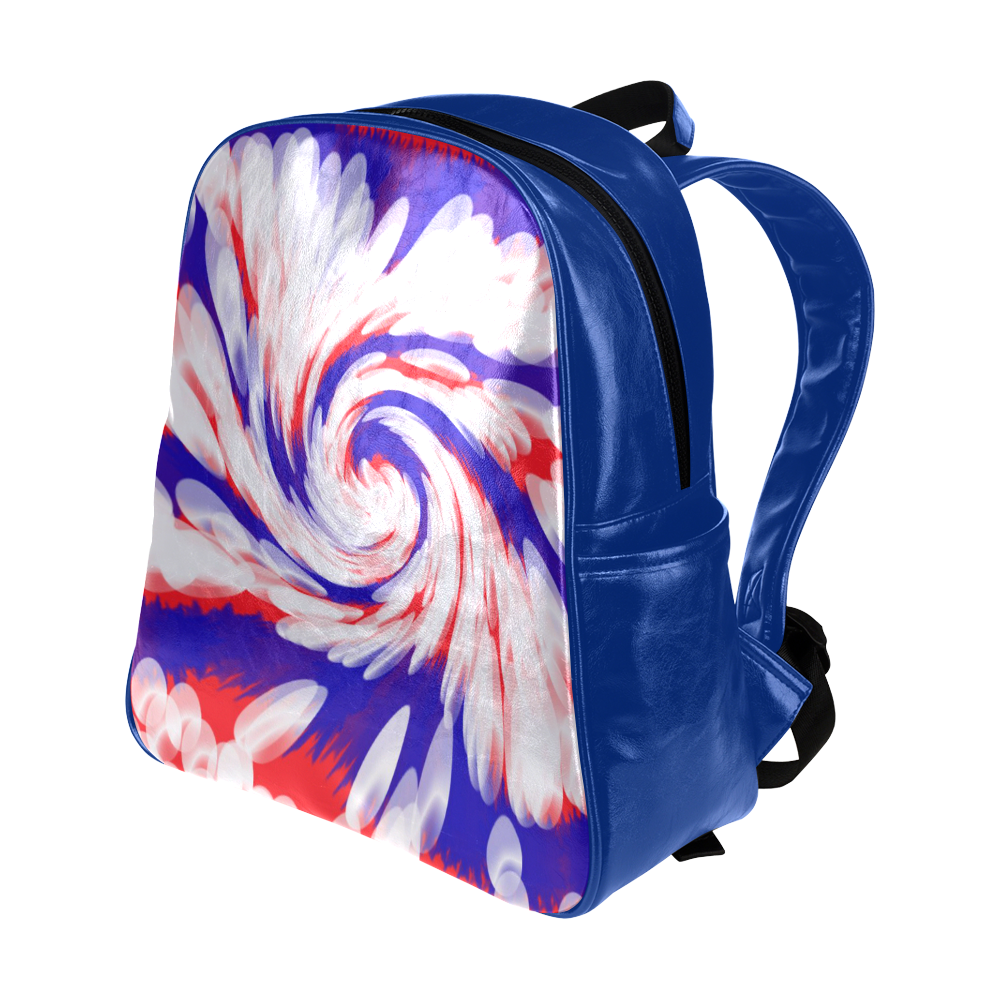 Red White Blue USA Patriotic Abstract Multi-Pockets Backpack (Model 1636)