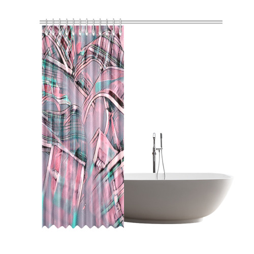 another modern moment, pink by FeelGood Shower Curtain 69"x84"