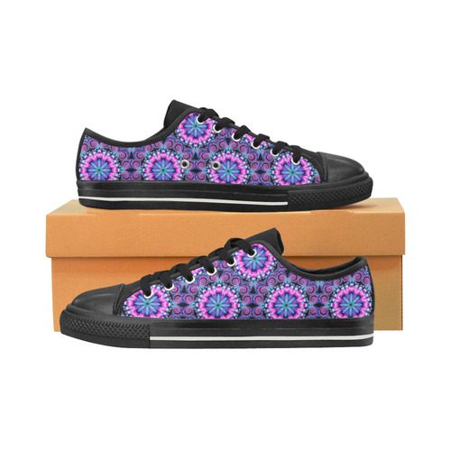Mandala shades of pink kids shoes Low Top Canvas Shoes for Kid (Model 018)
