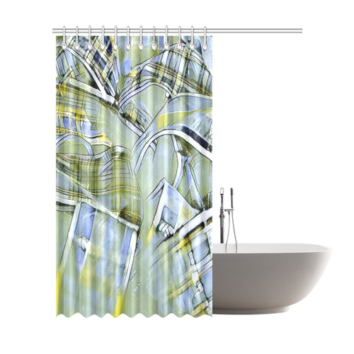 another modern moment, yellow by FeelGood Shower Curtain 72"x84"
