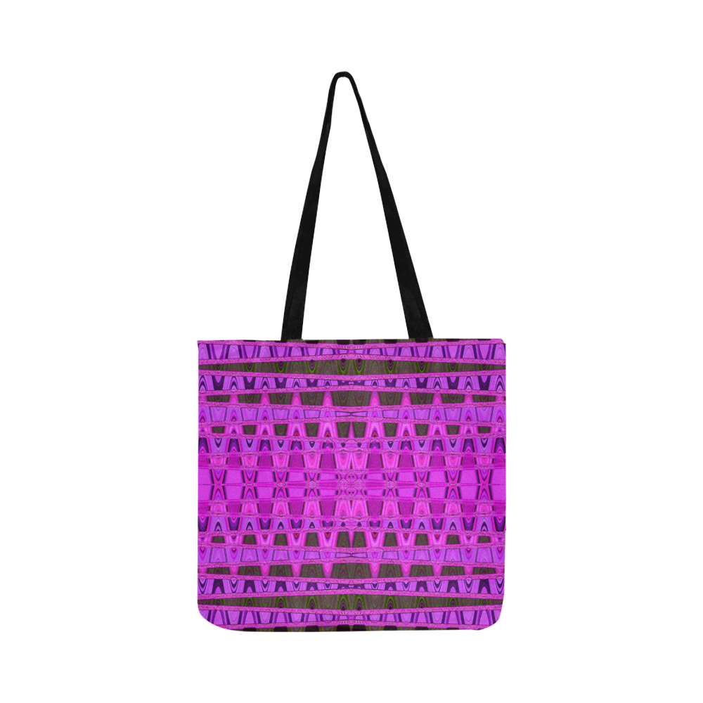 Bright Pink Black Abstract Pattern Reusable Shopping Bag Model 1660 (Two sides)