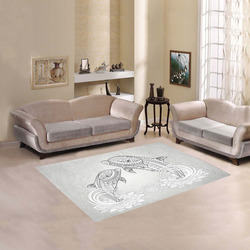 Funny dolphin, mandala design Area Rug 5'3''x4'