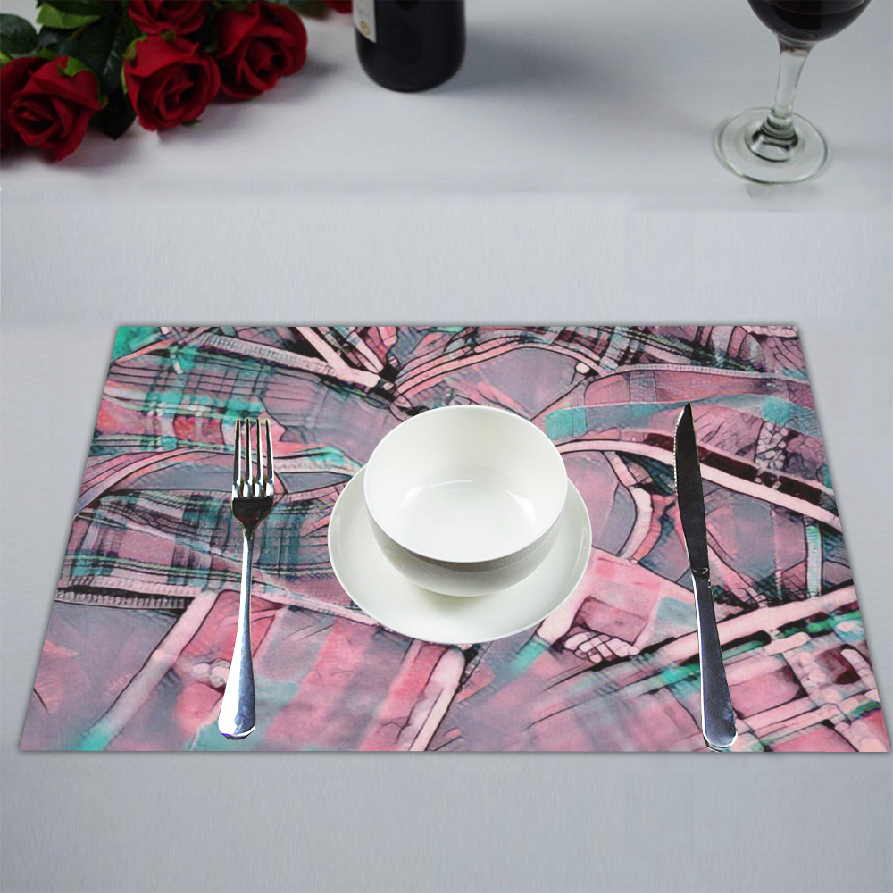 another modern moment, pink by FeelGood Placemat 14’’ x 19’’ (Set of 2)