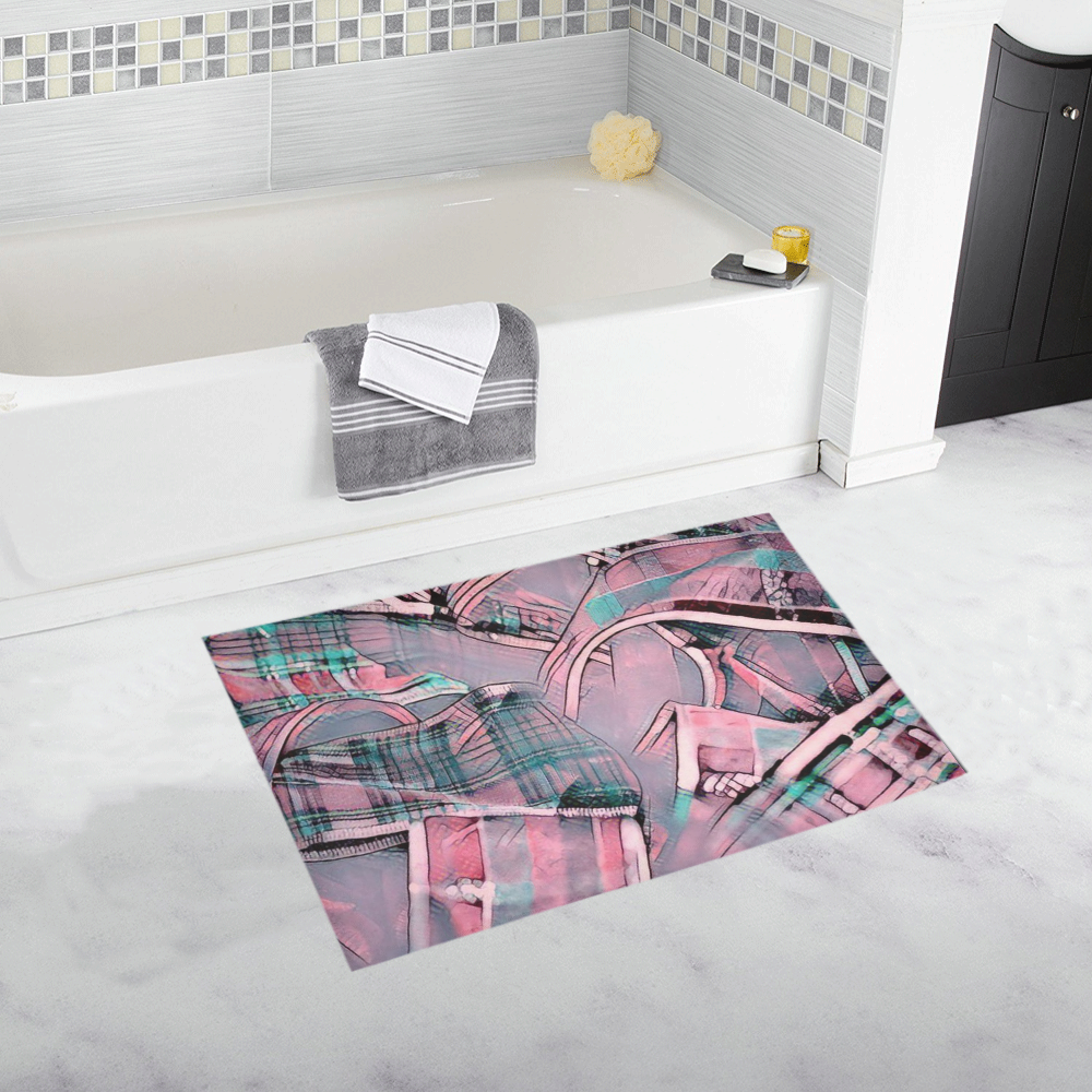 another modern moment, pink by FeelGood Bath Rug 20''x 32''