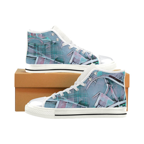 another modern moment, aqua by FeelGood High Top Canvas Women's Shoes/Large Size (Model 017)