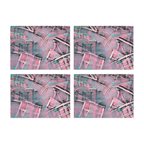 another modern moment, pink by FeelGood Placemat 14’’ x 19’’ (Set of 4)
