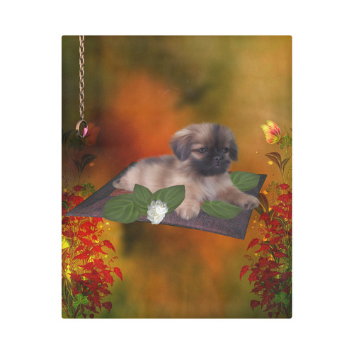 Cute lttle pekinese, dog Duvet Cover 86"x70" ( All-over-print)