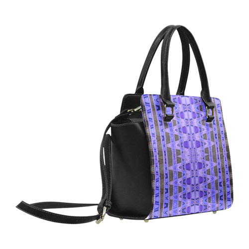 Blue Black Abstract Pattern Classic Shoulder Handbag (Model 1653)