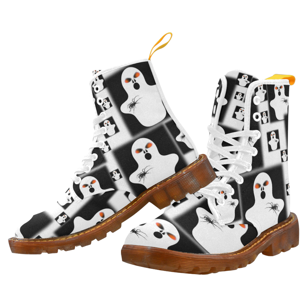 Funny Halloween - Ghost Pattern 2 by JamColors Martin Boots For Women Model 1203H