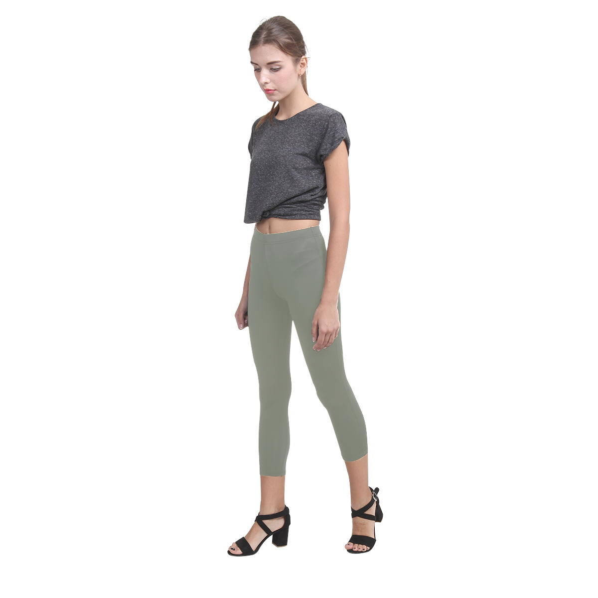 Camouflage Green Capri Legging (Model L02)