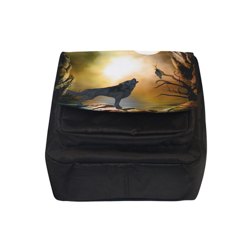 Lonely wolf in the night Crossbody Nylon Bags (Model 1633)