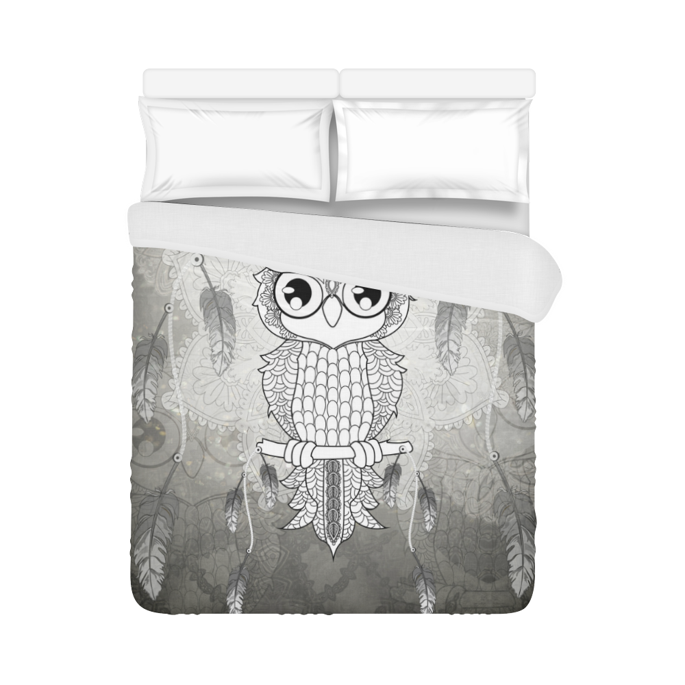 Cute owl, mandala design Duvet Cover 86"x70" ( All-over-print)