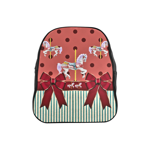 rockabilly carousel pony5 kids bag School Backpack (Model 1601)(Small)